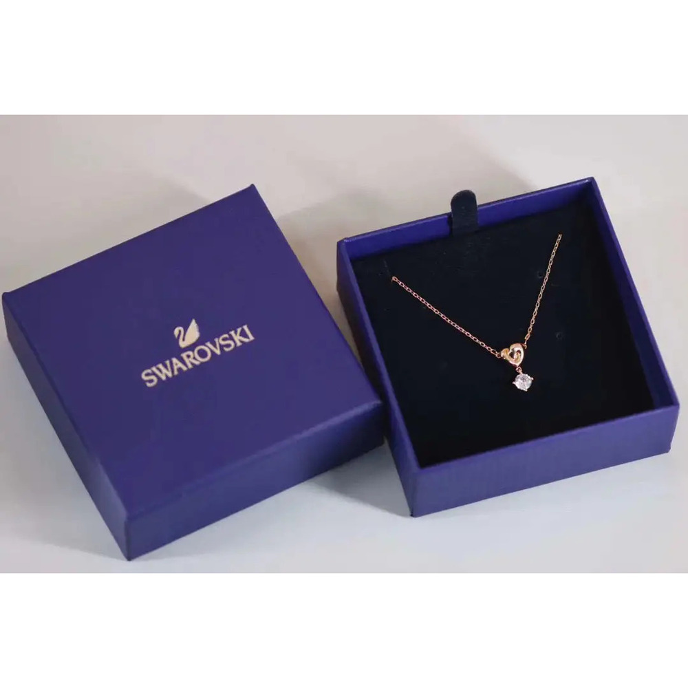 Swarovski Elegant Heart-Shaped Solitaire Gold Necklace